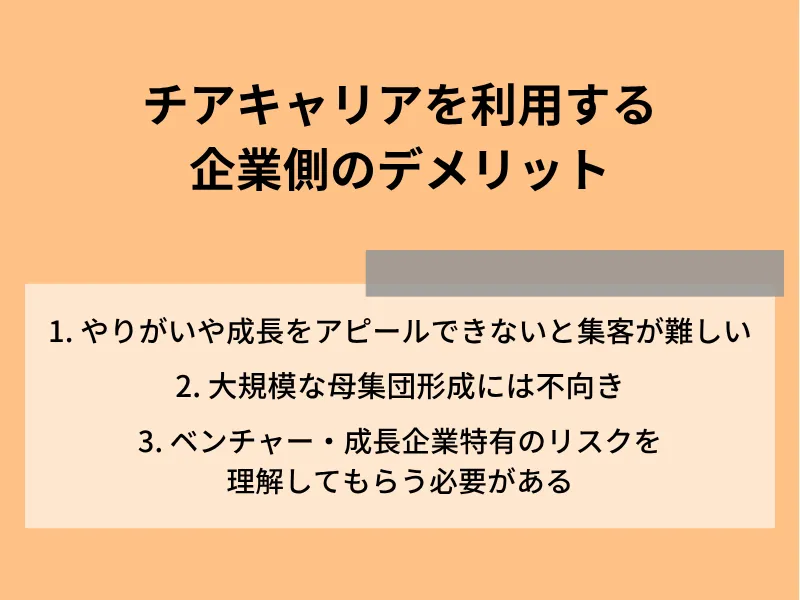 チアキャリアを利用する企業側のデメリット
