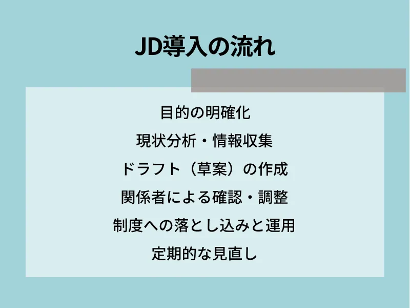 JD（ジョブディスクリプション）導入の流れ