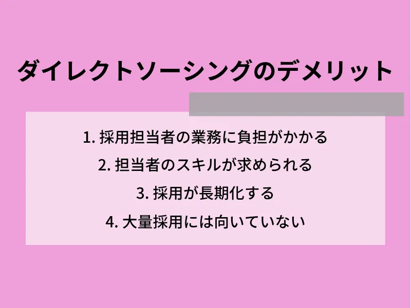 ダイレクトソーシングのデメリット
