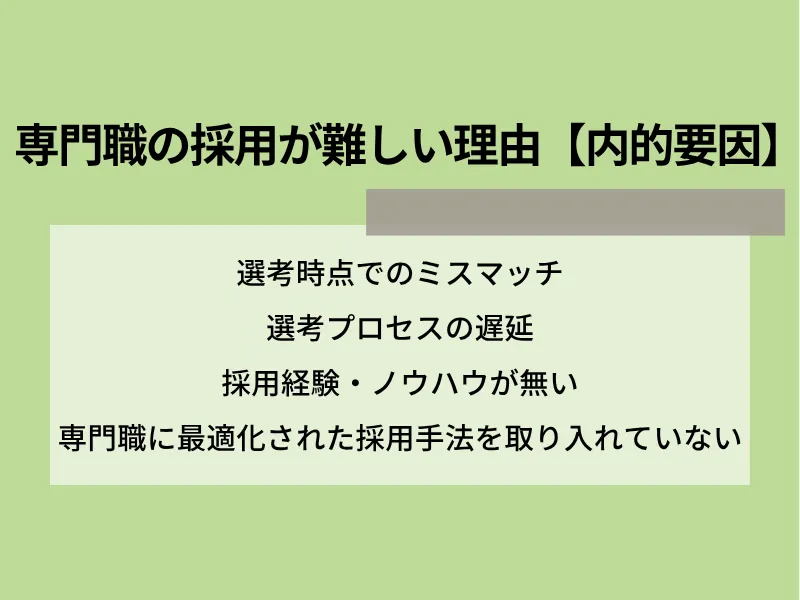 専門職の採用が難しい理由【内的要因】