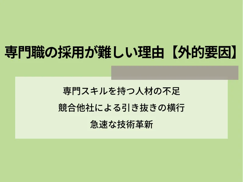 専門職の採用が難しい理由【外的要因】