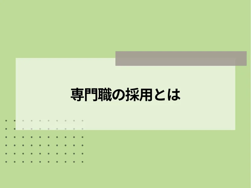 専門職の採用とは