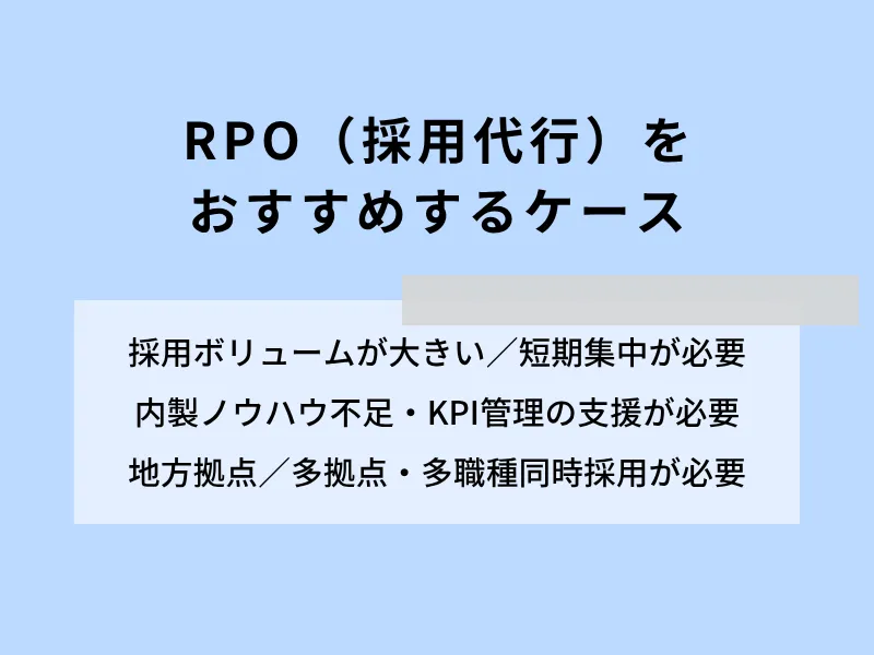 RPO（採用代行）の導入をおすすめするケース