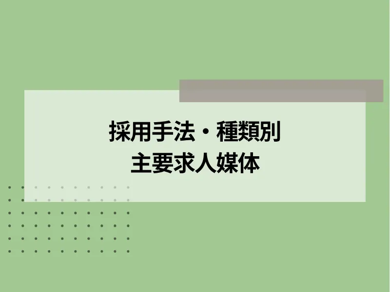 採用手法・種類別の主要求人媒体75選