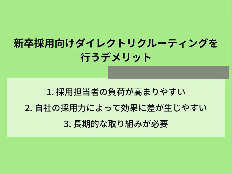 新卒採用向けダイレクトリクルーティングを行うデメリット