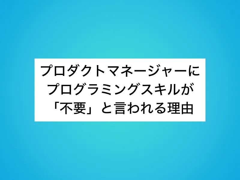 プロダクトマネージャーにプログラミングスキルが「不要」と言われる理由