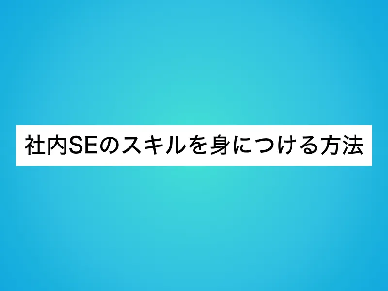 社内SEのスキルを身につける方法