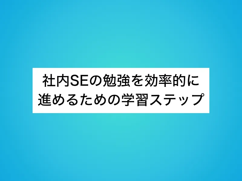 社内SEの勉強を効率的に進めるための学習ステップ