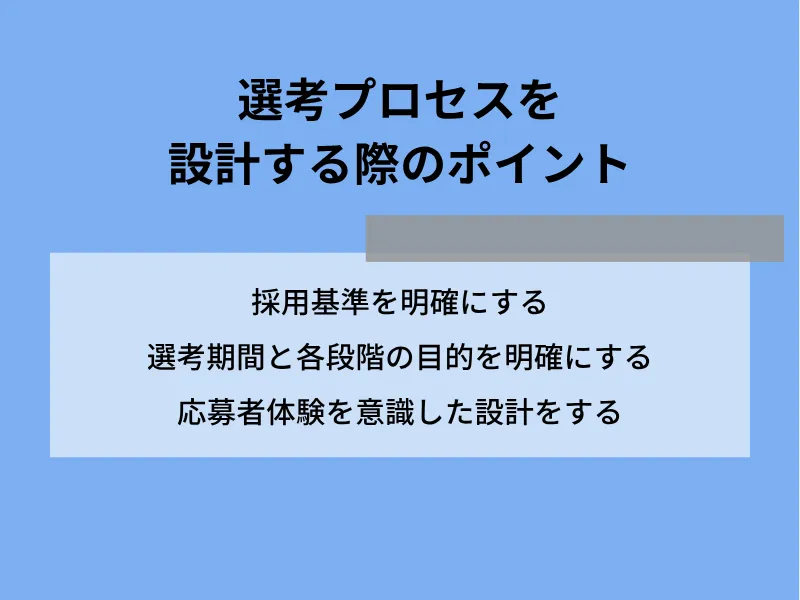 選考プロセスを設計する際のポイント