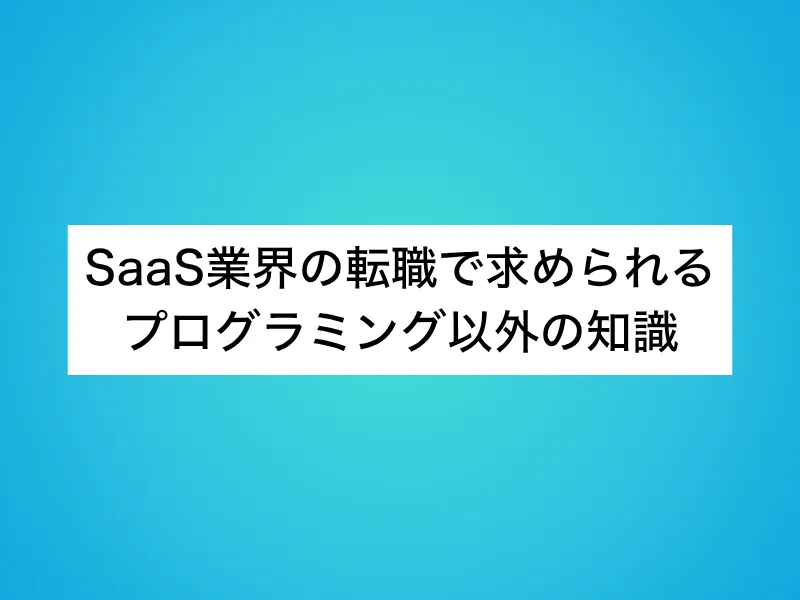SaaS業界の転職で求められるプログラミング以外の知識