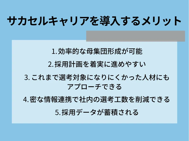 サカセルキャリアを導入するメリット