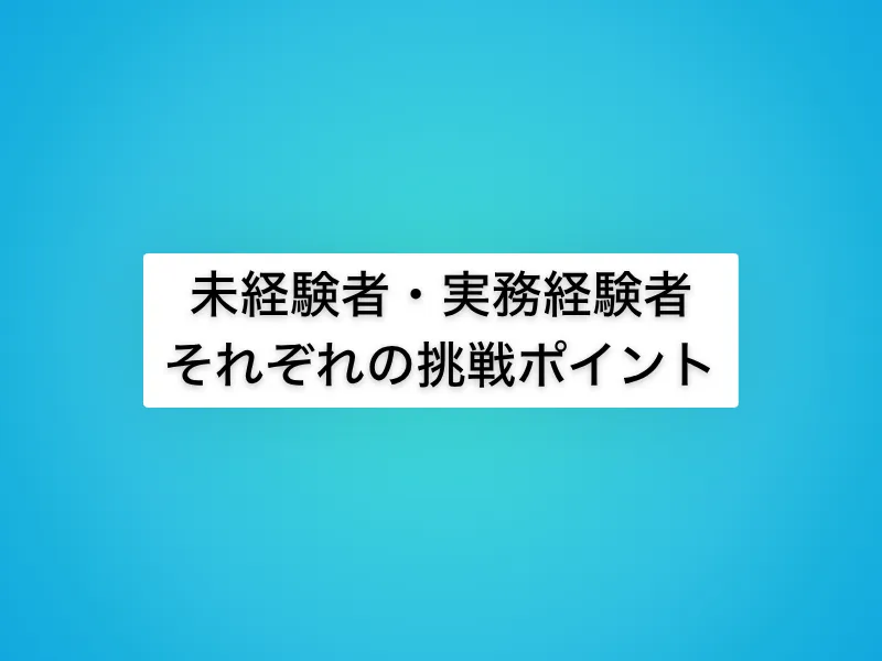 ITストラテジストのIT未経験者、実務経験者それぞれの挑戦ポイント